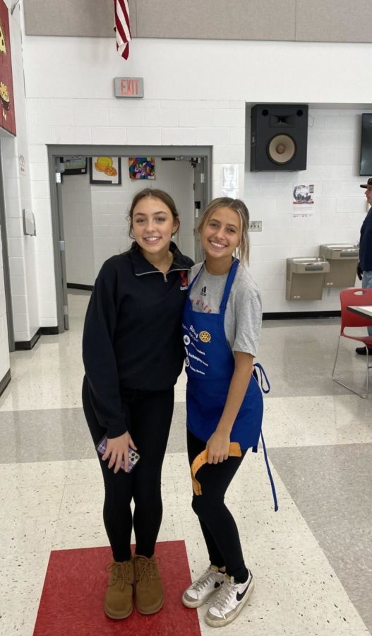 Interact Club members Mia Clyde and Kaylyn Vlosich volunteered at the Rotarys Pancake Breakfast.