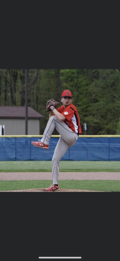 Alec Grzyb, senior, is one of the pitchers for the Cats,