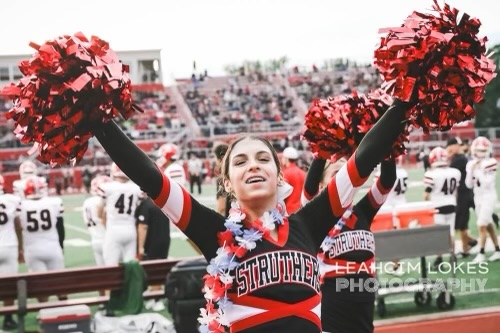 Addison Liptak, sophomore, is a varsity cheerleader.
