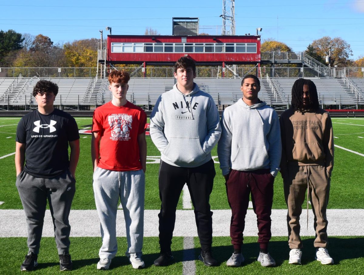 Senior Football Players
(Left to Right): Tyler Hobart, Robert Carcelli, Vince Boila, Jason Dukes, Marquise Wilkins