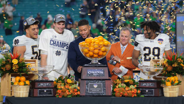 Notre Dame defeated Penn State to win the Orange Bowl.