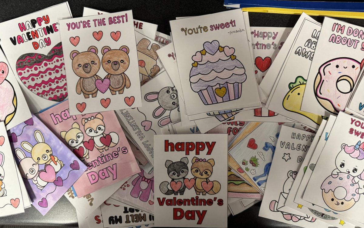 The Medical Careers and Interact Club created over 200 valentines for Maplecrest residents.