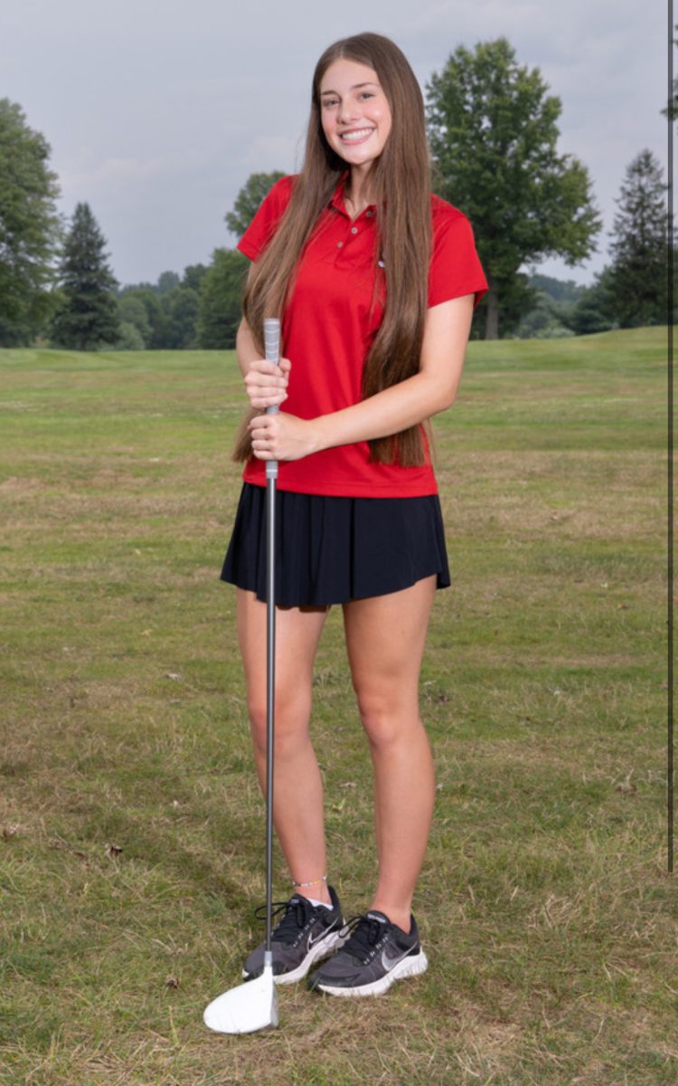 Ella Hogue, junior, is a member of the golf team.
