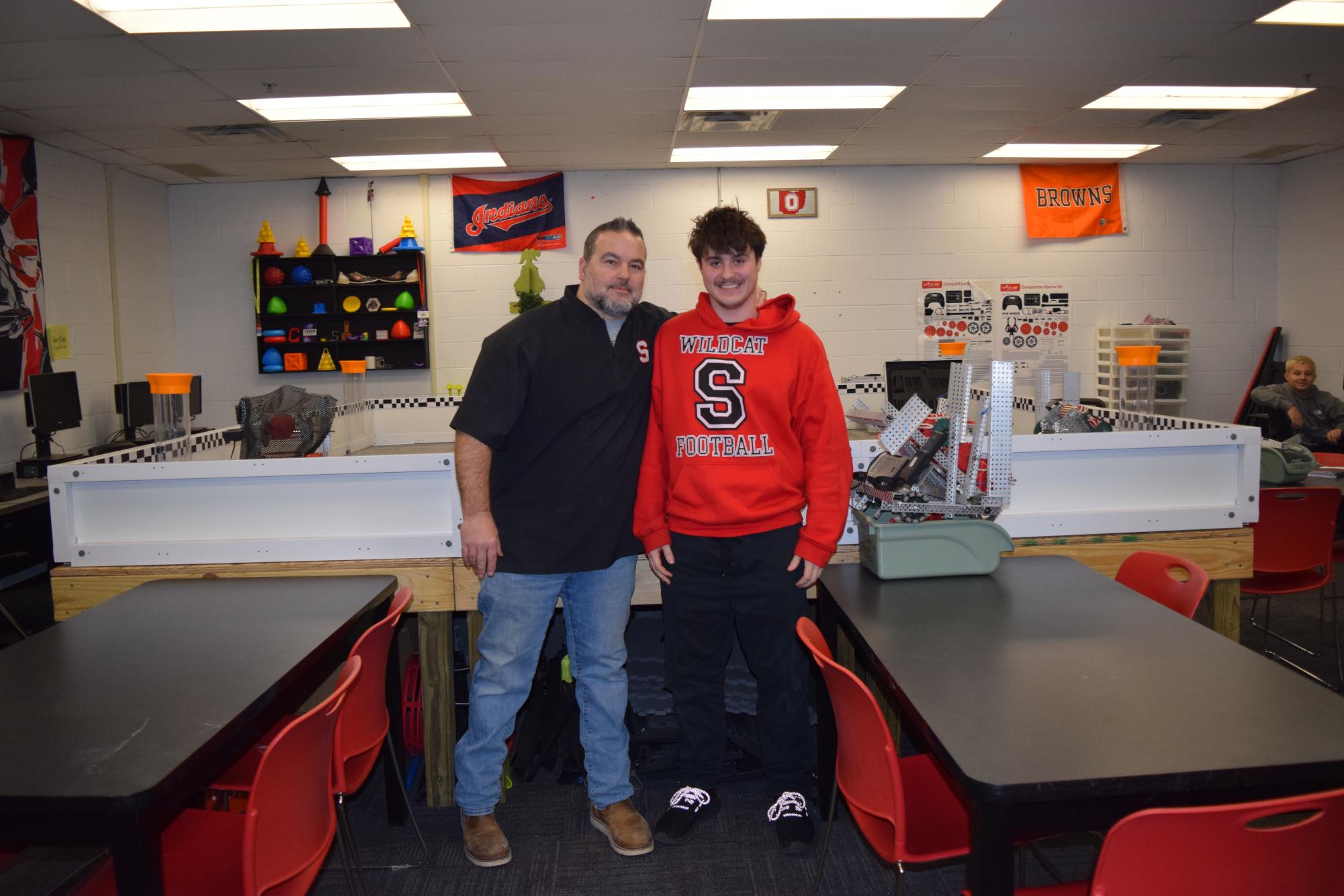 Mr. Donatelli and Zach Telego are anticipating a successful robotics season.
