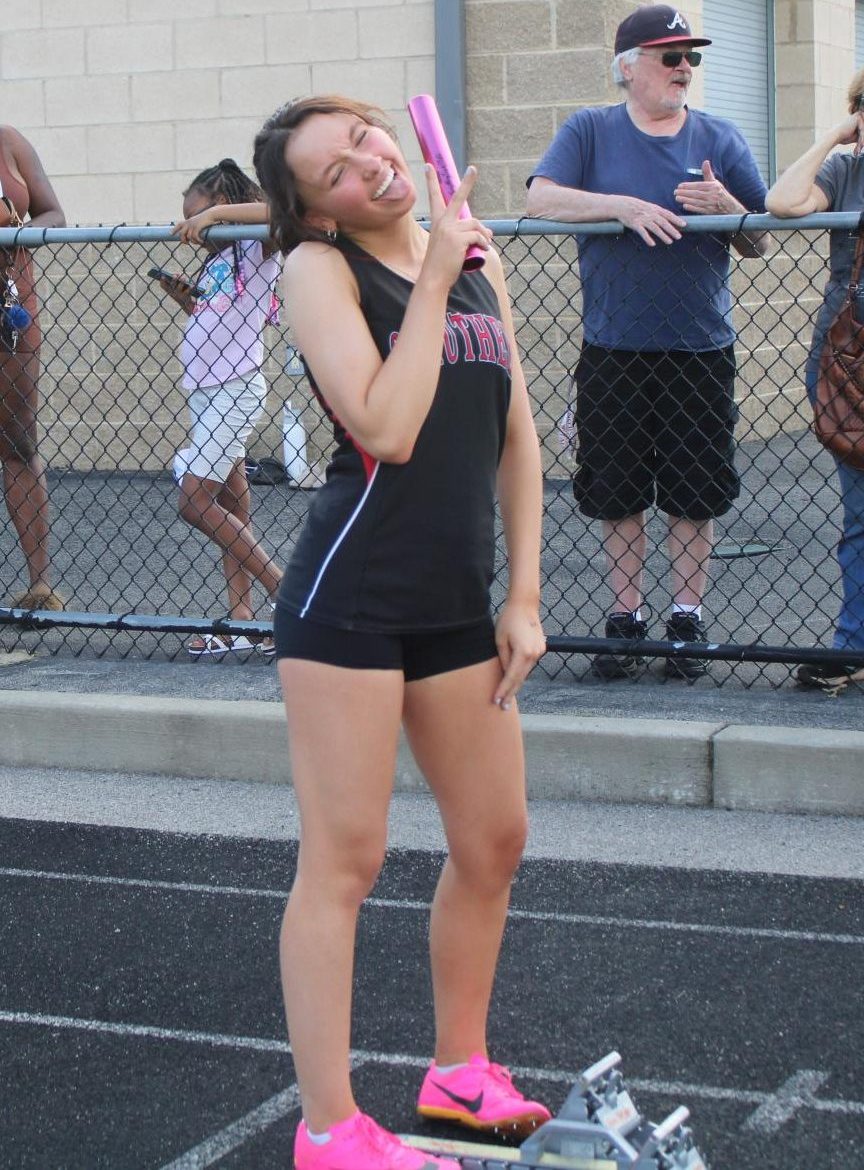 Grace Droney, sophomore, runs the 100m, 200m and relays.