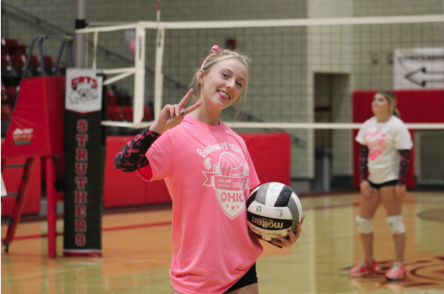 Riley Guy, junior, is a libero and defensive specialist for the volleyball team.