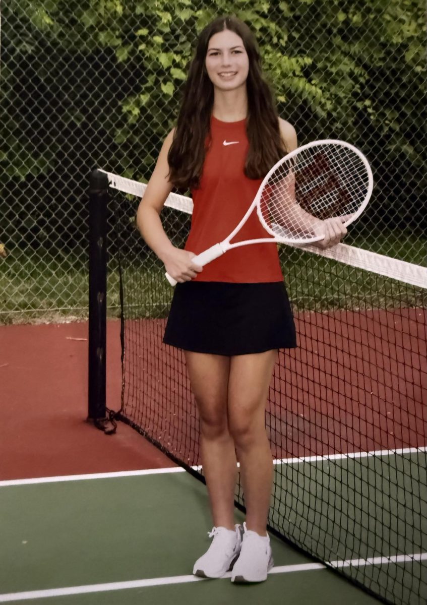 Giuliana Cope, sophomore, plays doiubles on the tennis team.