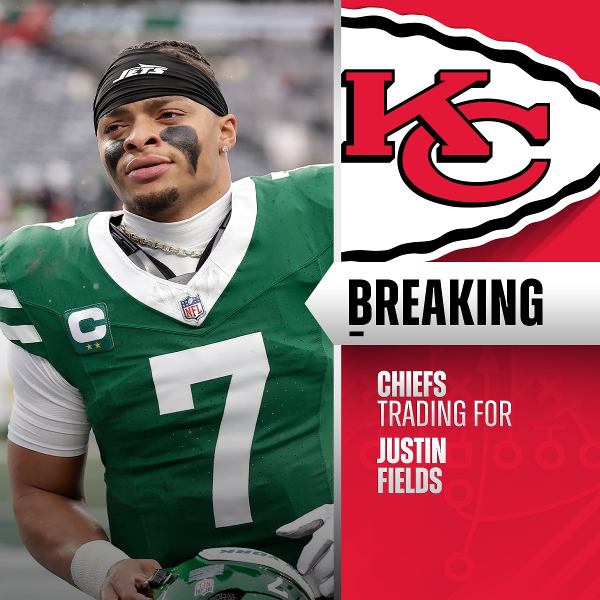 The Kansas City Chiefs added Justin Fields to their roster.