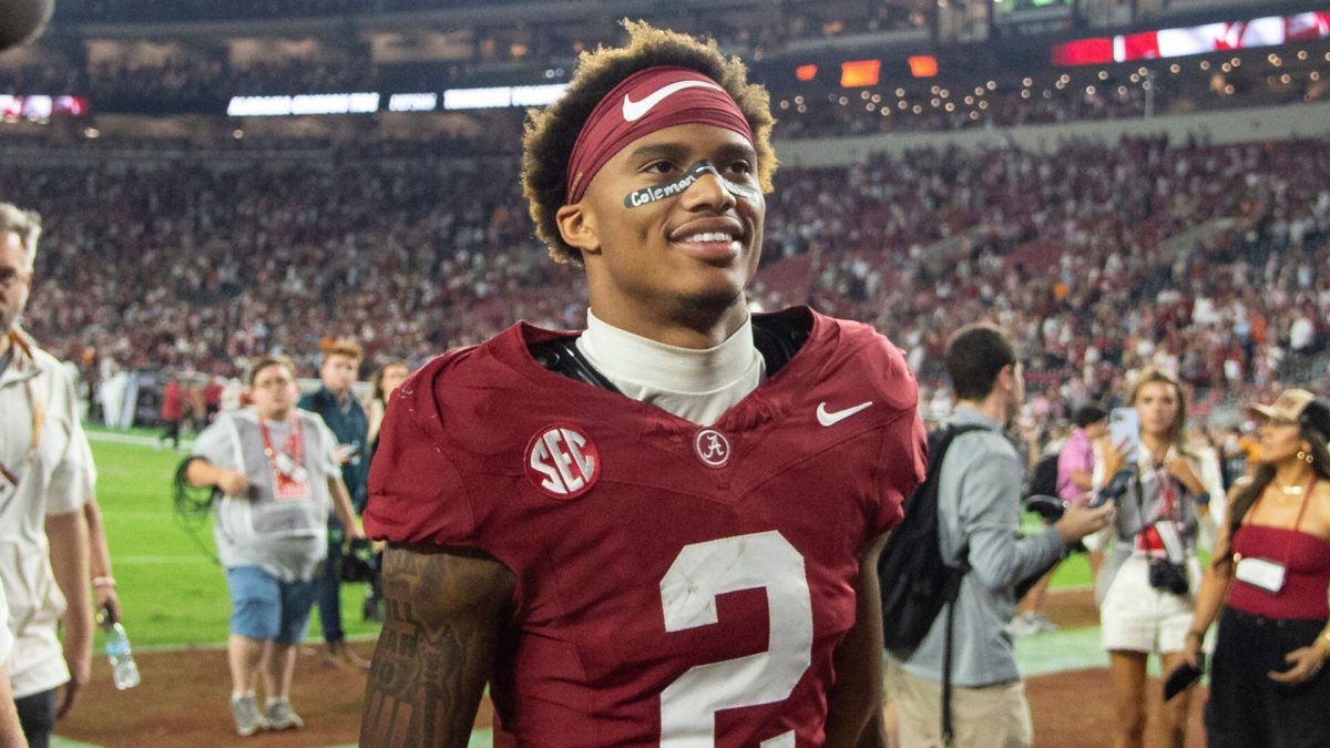 Kalen DeBoer, Alabama Head Coach, praises the work Ryan Coleman-Williams has put in. 